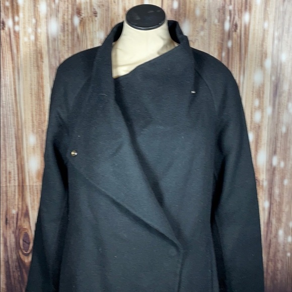 NWT Vince Black Wool Mixed Media Coat Medium - Picture 5 of 9